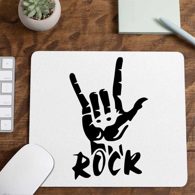 PC, gaming si accesorii - Periferice PC - Mousepad - Mousepad Rock Hand Metallica AC/DC Led Zeppelin, 21x19cm - Infinity.ro