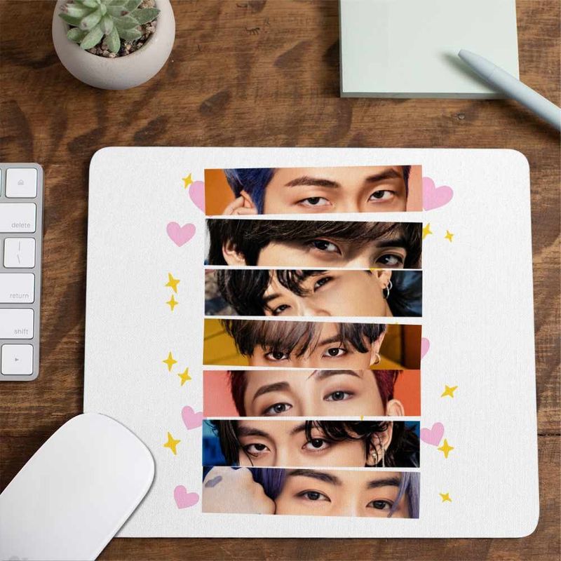 PC, gaming si accesorii - Periferice PC - Mousepad - Mousepad Kpop BTS Eyes Bangtan, 21x19cm - Infinity.ro