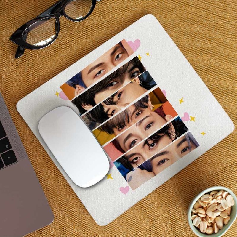 PC, gaming si accesorii - Periferice PC - Mousepad - Mousepad Kpop BTS Eyes Bangtan, 21x19cm - Infinity.ro