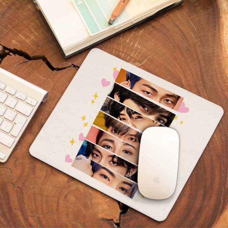 PC, gaming si accesorii - Periferice PC - Mousepad - Mousepad Kpop BTS Eyes Bangtan, 21x19cm - Infinity.ro