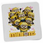 PC, gaming si accesorii - Periferice PC - Mousepad - Mousepad Minions Heart Love Valentines Day Dragobete Minioni, 21x19cm - Infinity.ro