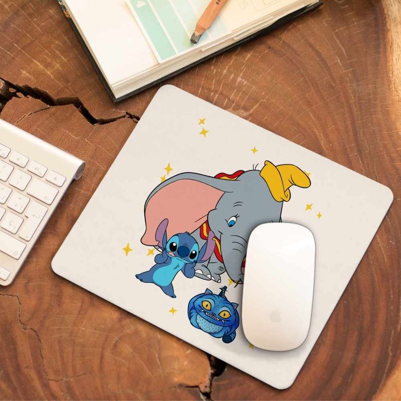 PC, gaming si accesorii - Periferice PC - Mousepad - Mousepad Dumbo Stitch Timothy Soricel Elefant Circ, 21x19cm - Infinity.ro