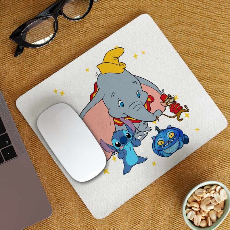 PC, gaming si accesorii - Periferice PC - Mousepad - Mousepad Dumbo Stitch Timothy Soricel Elefant Circ, 21x19cm - Infinity.ro