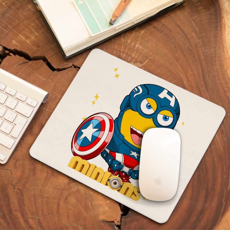 PC, gaming si accesorii - Periferice PC - Mousepad - Mousepad Minions Captain America Despicable, 21x19cm - Infinity.ro