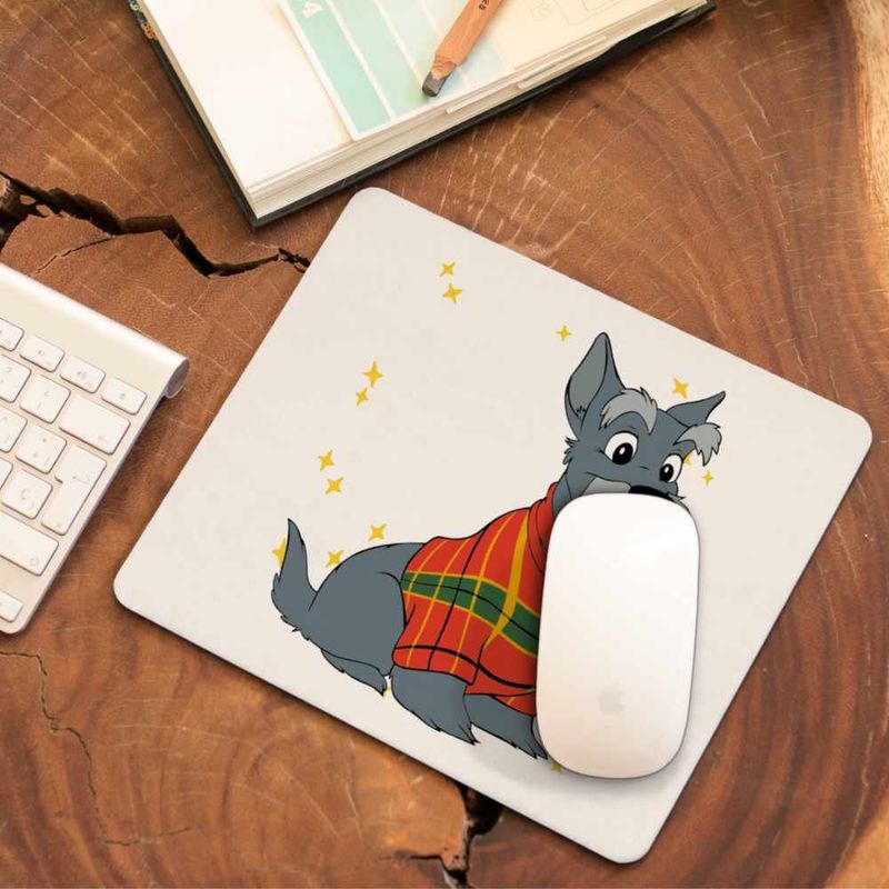 PC, gaming si accesorii - Periferice PC - Mousepad - Mousepad Doamna si Vagabondul Jock Catel Scottish Terrier, 21x19cm - Infinity.ro