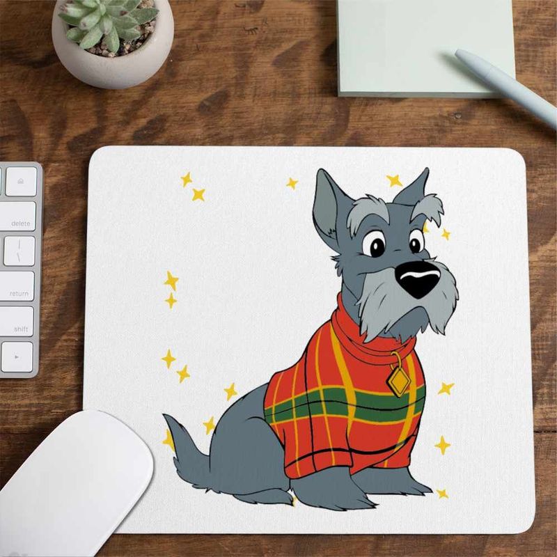 PC, gaming si accesorii - Periferice PC - Mousepad - Mousepad Doamna si Vagabondul Jock Catel Scottish Terrier, 21x19cm - Infinity.ro