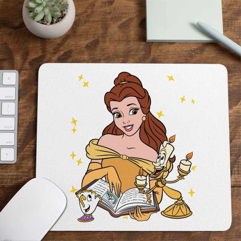 PC, gaming si accesorii - Periferice PC - Mousepad - Mousepad Frumoasa si Bestia Lumanar, 21x19cm - Infinity.ro
