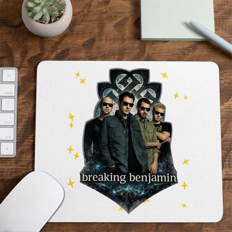 PC, gaming si accesorii - Periferice PC - Mousepad - Mousepad Breaking Benjamin Rock, 21x19cm - Infinity.ro
