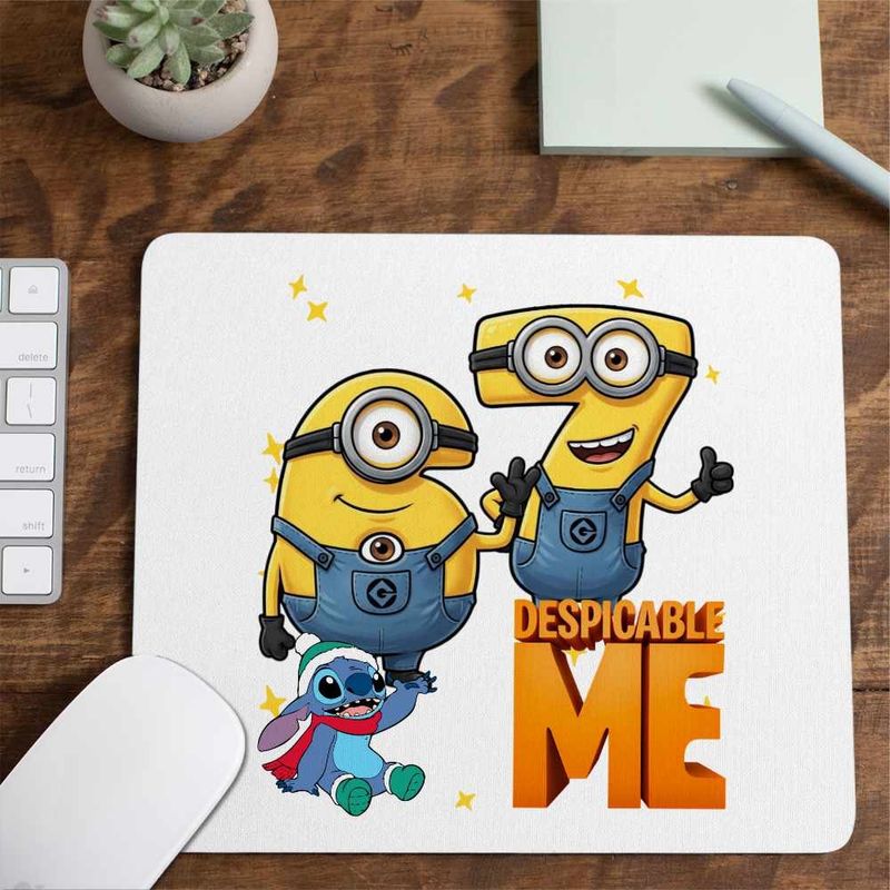 PC, gaming si accesorii - Periferice PC - Mousepad - Mousepad Minions Six Seven 67 Sase Sapte Despicable, 21x19cm - Infinity.ro