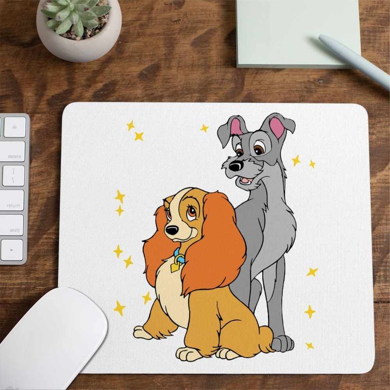 PC, gaming si accesorii - Periferice PC - Mousepad - Mousepad Doamna si Vagabondul Dog Love Valentines Day, 21x19cm - Infinity.ro