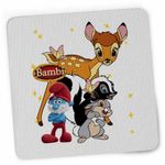 PC, gaming si accesorii - Periferice PC - Mousepad - Mousepad Bambi Papa Strumf Flower Thumper Sconcs Padure, 21x19cm - Infinity.ro