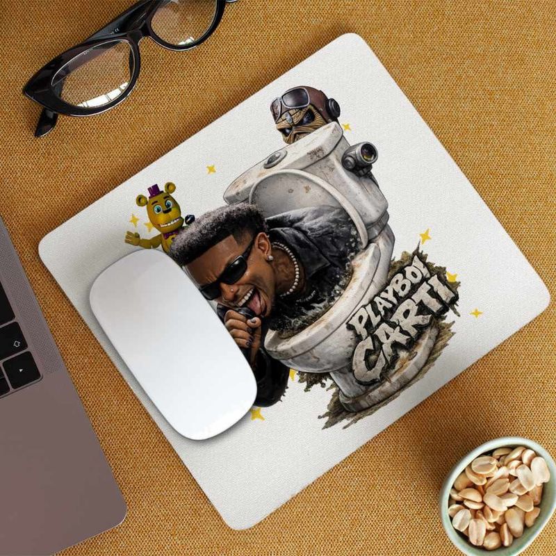 PC, gaming si accesorii - Periferice PC - Mousepad - Mousepad Playboi Carti Skibidi Toilet, 21x19cm - Infinity.ro