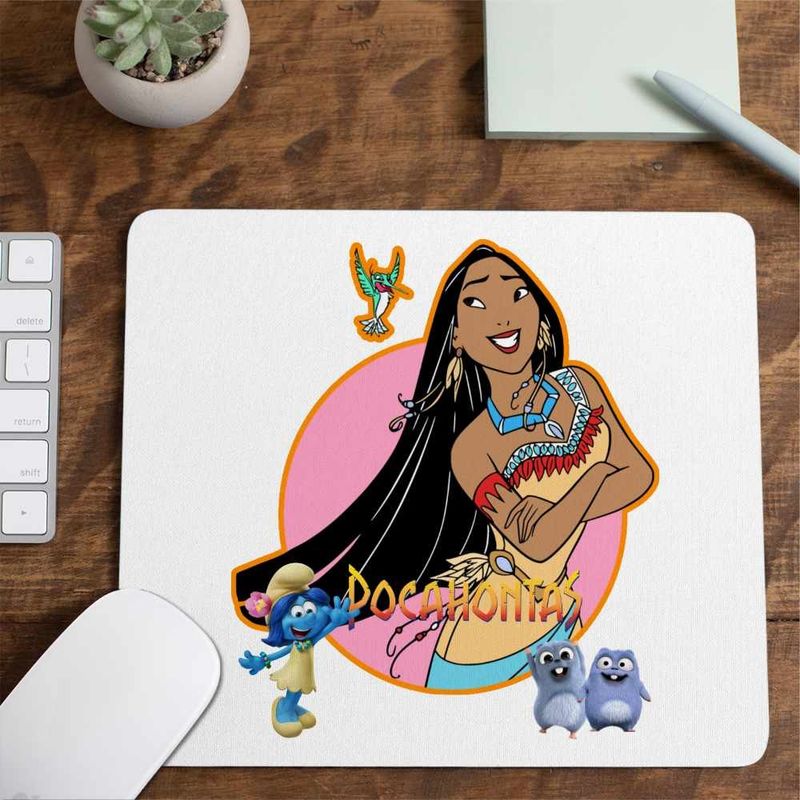 PC, gaming si accesorii - Periferice PC - Mousepad - Mousepad Pocahontas Native American, 21x19cm - Infinity.ro