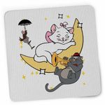 PC, gaming si accesorii - Periferice PC - Mousepad - Mousepad Pisicile Aristocrate Marie Luna Somn Moon, 21x19cm - Infinity.ro