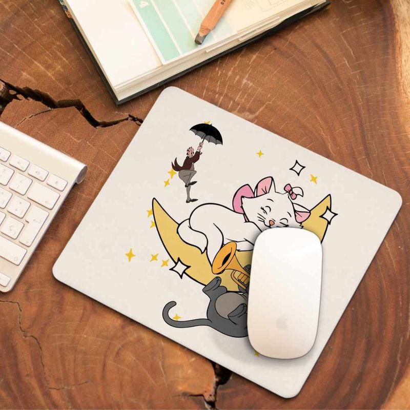 PC, gaming si accesorii - Periferice PC - Mousepad - Mousepad Pisicile Aristocrate Marie Luna Somn Moon, 21x19cm - Infinity.ro