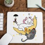 PC, gaming si accesorii - Periferice PC - Mousepad - Mousepad Pisicile Aristocrate Marie Luna Somn Moon, 21x19cm - Infinity.ro