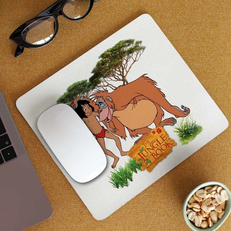 PC, gaming si accesorii - Periferice PC - Mousepad - Mousepad Cartea Junglei Mowgli King Louie, 21x19cm - Infinity.ro