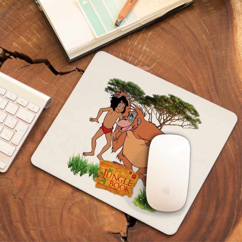 PC, gaming si accesorii - Periferice PC - Mousepad - Mousepad Cartea Junglei Mowgli King Louie, 21x19cm - Infinity.ro