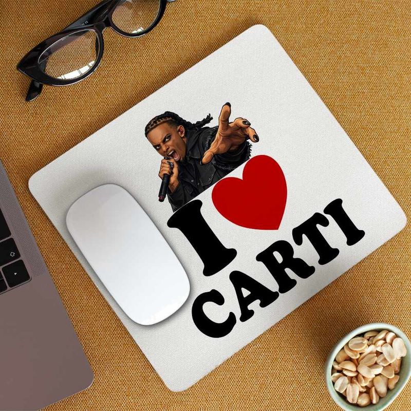 PC, gaming si accesorii - Periferice PC - Mousepad - Mousepad Playboi I Love Carti, 21x19cm - Infinity.ro