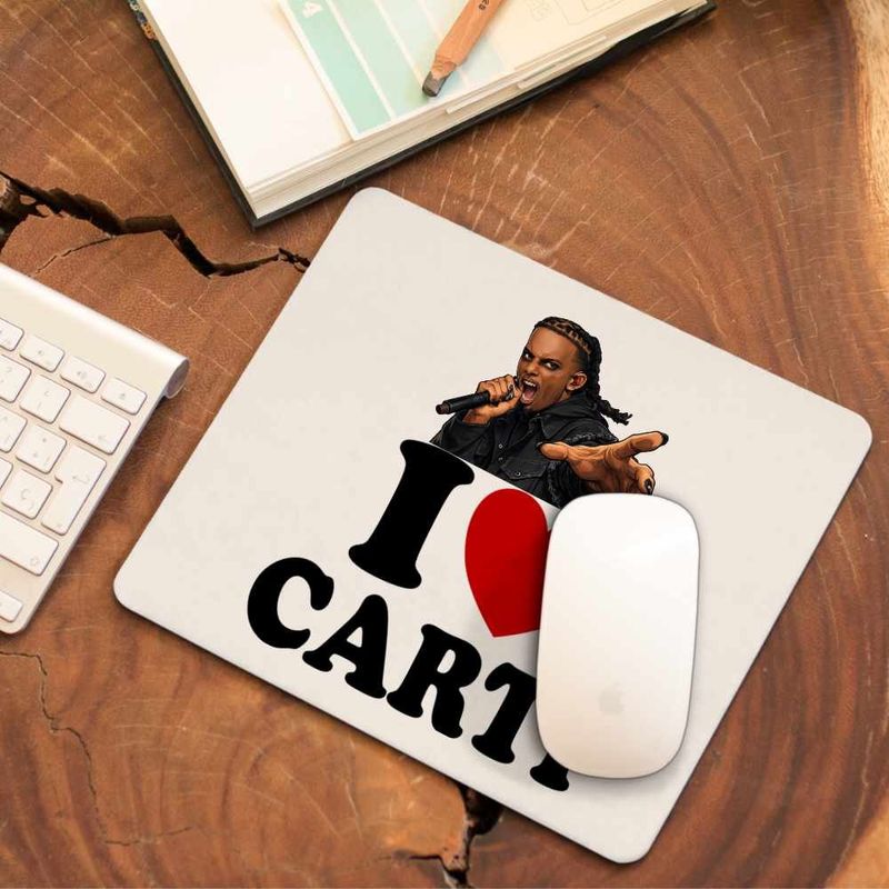 PC, gaming si accesorii - Periferice PC - Mousepad - Mousepad Playboi I Love Carti, 21x19cm - Infinity.ro