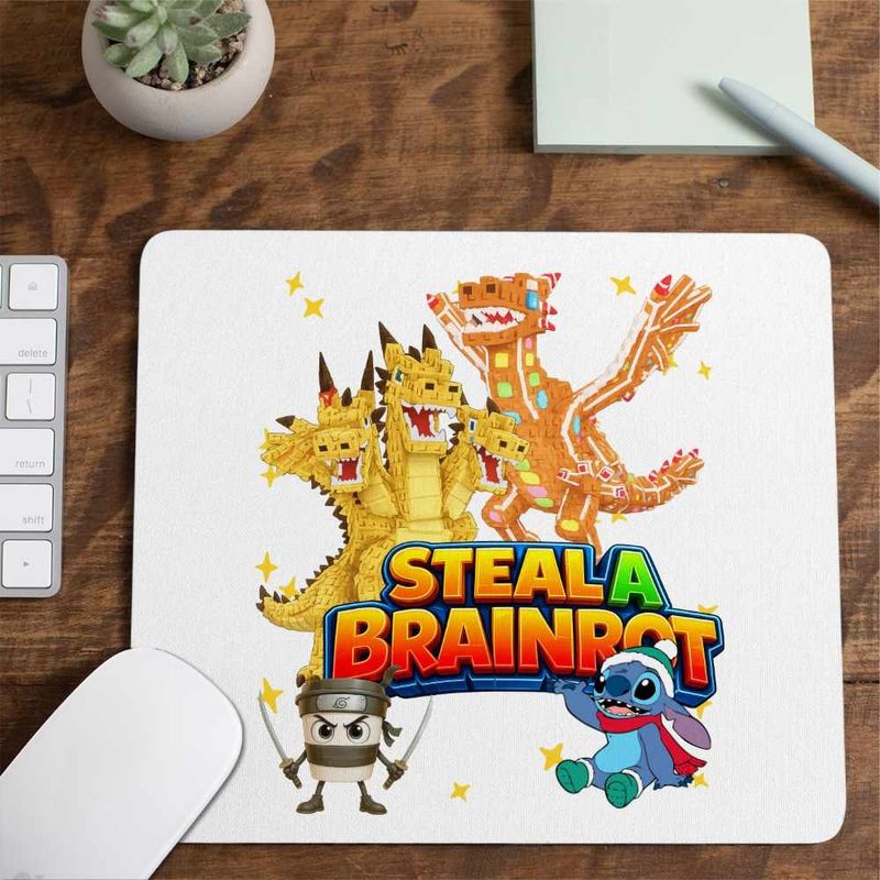 PC, gaming si accesorii - Periferice PC - Mousepad - Mousepad Roblox Steal a Brainrot Dragon Meme, 21x19cm - Infinity.ro