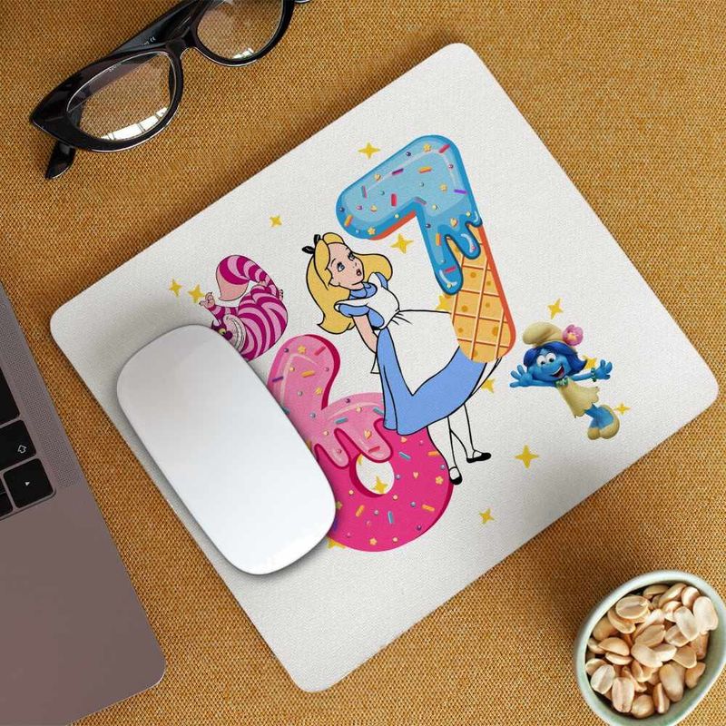 PC, gaming si accesorii - Periferice PC - Mousepad - Mousepad Alice Tara Minunilor Six Seven Sase Sapte 67, 21x19cm - Infinity.ro