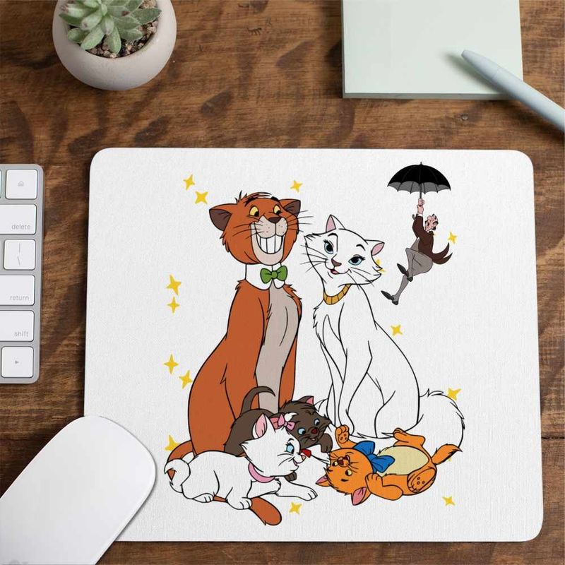 PC, gaming si accesorii - Periferice PC - Mousepad - Mousepad Pisicile Aristocrate Familie Desene Animate, 21x19cm - Infinity.ro