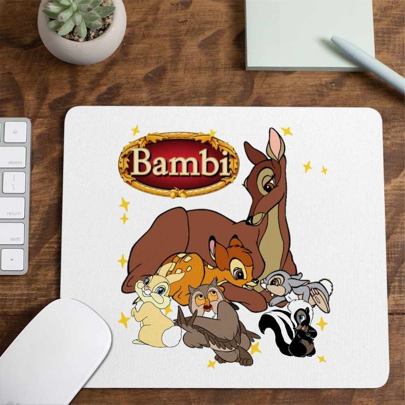 PC, gaming si accesorii - Periferice PC - Mousepad - Mousepad Bambi Mama Thumper Padura Caprioara, 21x19cm - Infinity.ro