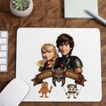 PC, gaming si accesorii - Periferice PC - Mousepad - Mousepad Dragon Riders Hiccup Astrid How to train your dragon, 21x19cm - Infinity.ro