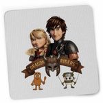 PC, gaming si accesorii - Periferice PC - Mousepad - Mousepad Dragon Riders Hiccup Astrid How to train your dragon, 21x19cm - Infinity.ro