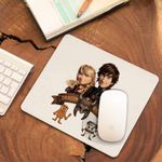 PC, gaming si accesorii - Periferice PC - Mousepad - Mousepad Dragon Riders Hiccup Astrid How to train your dragon, 21x19cm - Infinity.ro