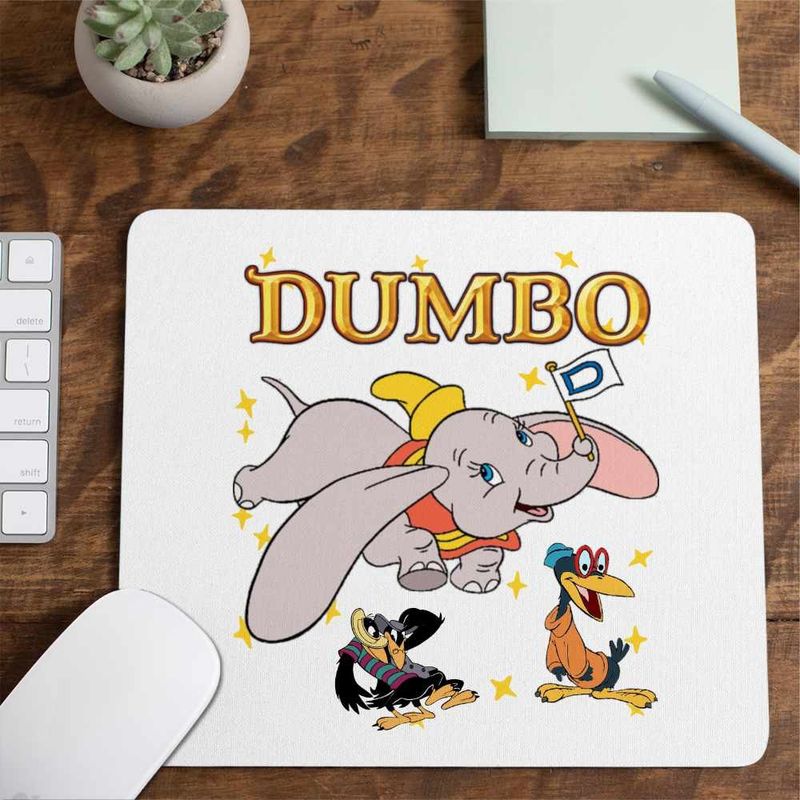 PC, gaming si accesorii - Periferice PC - Mousepad - Mousepad Dumbo Elefantel Zburator Circ, 21x19cm - Infinity.ro