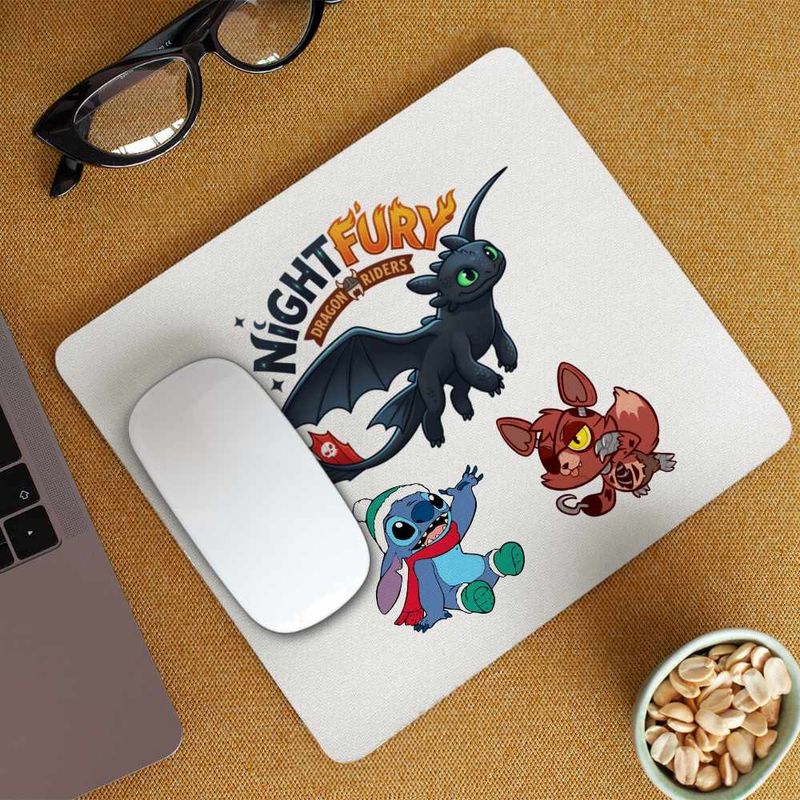 PC, gaming si accesorii - Periferice PC - Mousepad - Mousepad Night Fury Toothless How to train your dragon, 21x19cm - Infinity.ro