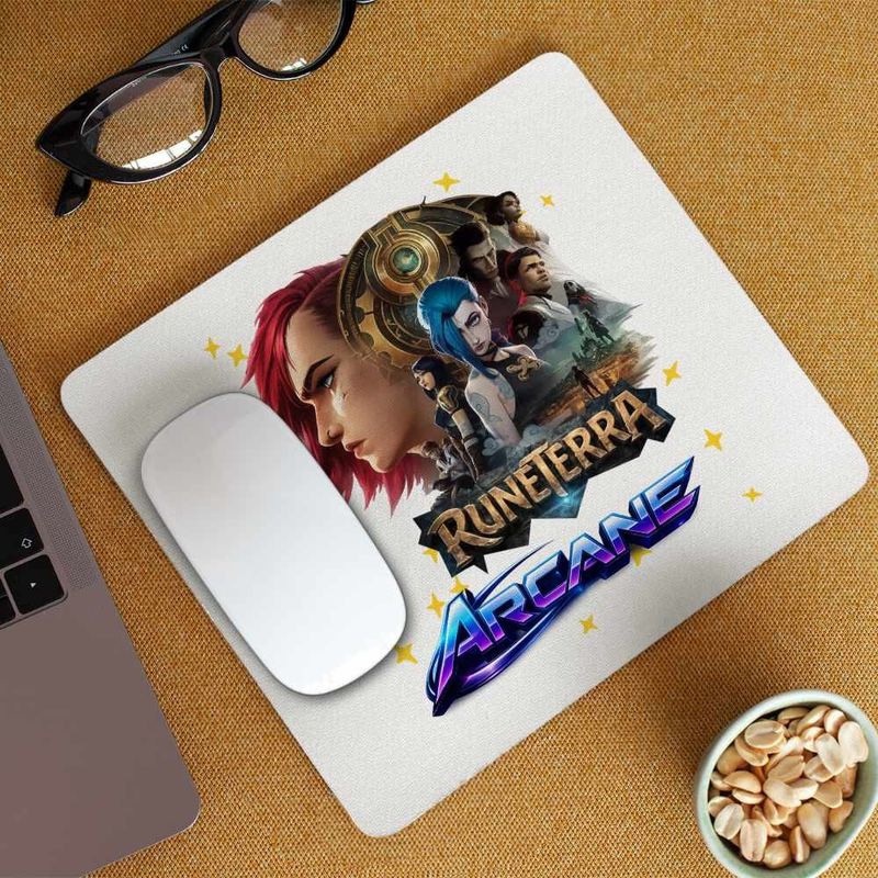 PC, gaming si accesorii - Periferice PC - Mousepad - Mousepad Runeterra Jinx Vi Arcane, 21x19cm - Infinity.ro