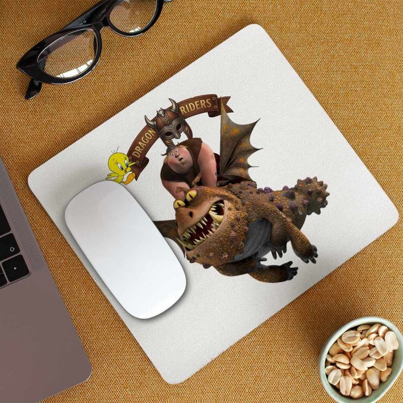 PC, gaming si accesorii - Periferice PC - Mousepad - Mousepad Fishtlegs Meatlug How to train your dragon, 21x19cm - Infinity.ro