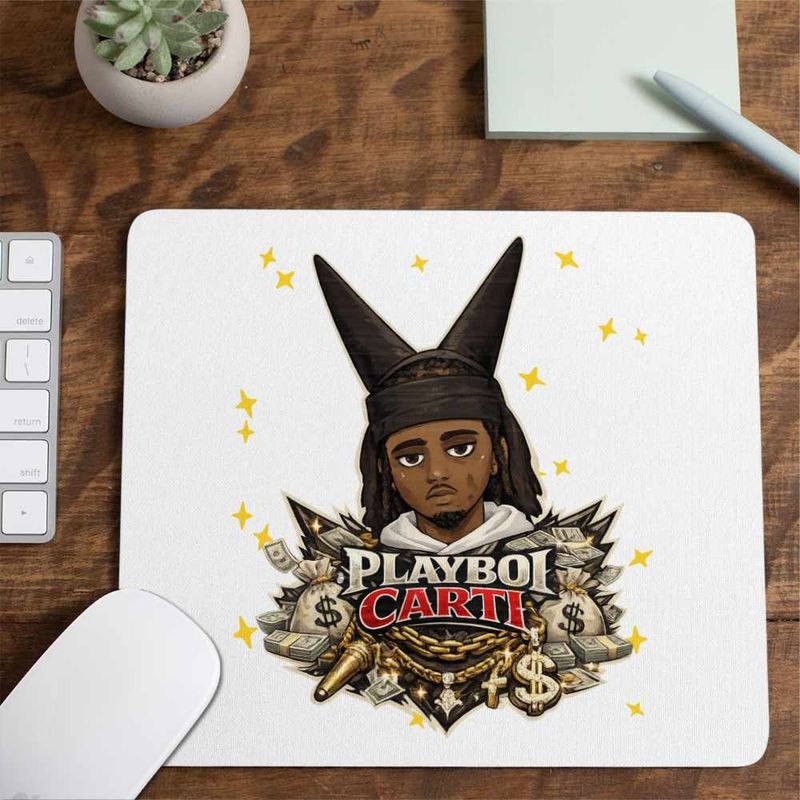 PC, gaming si accesorii - Periferice PC - Mousepad - Mousepad Playboi Carti Magnolia, 21x19cm - Infinity.ro