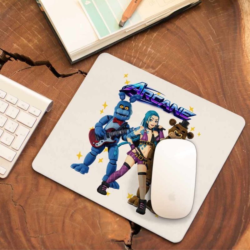 PC, gaming si accesorii - Periferice PC - Mousepad - Mousepad Jinx Fnaf Arcane Fredy Runeterra, 21x19cm - Infinity.ro