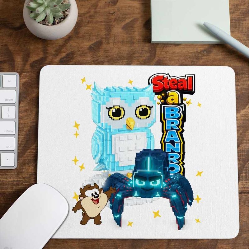 PC, gaming si accesorii - Periferice PC - Mousepad - Mousepad Steal Brainrot Clickerrinocrabo Roblox Meme, 21x19cm - Infinity.ro