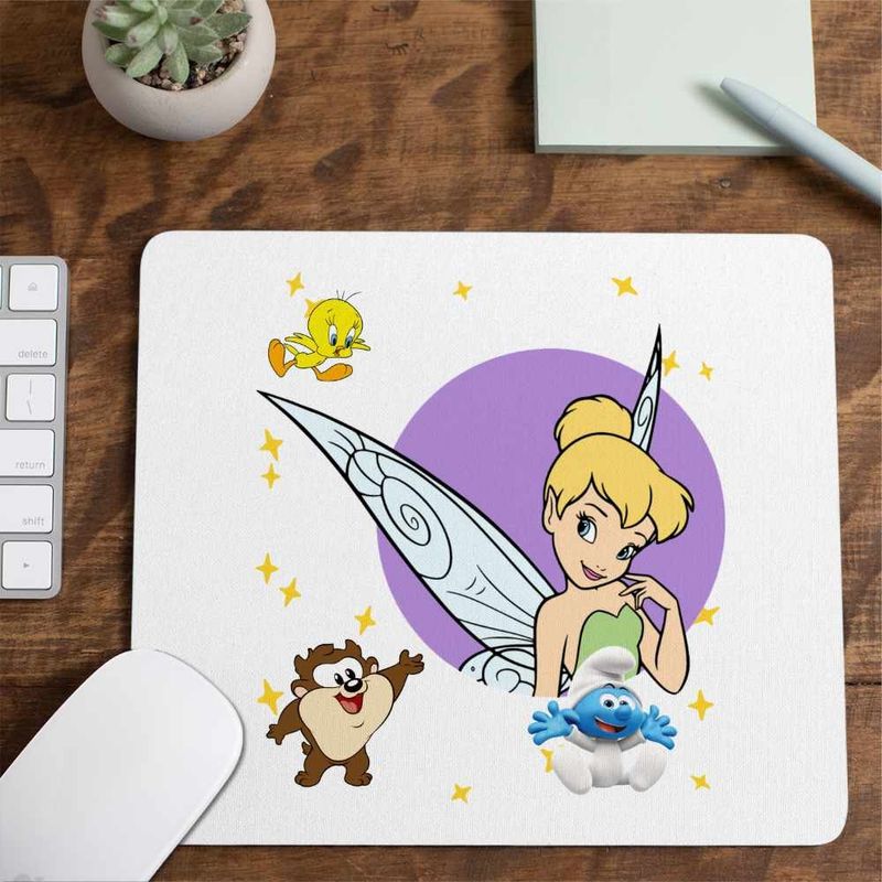 PC, gaming si accesorii - Periferice PC - Mousepad - Mousepad Peter Pan Tinker Bell Clopotica, 21x19cm - Infinity.ro
