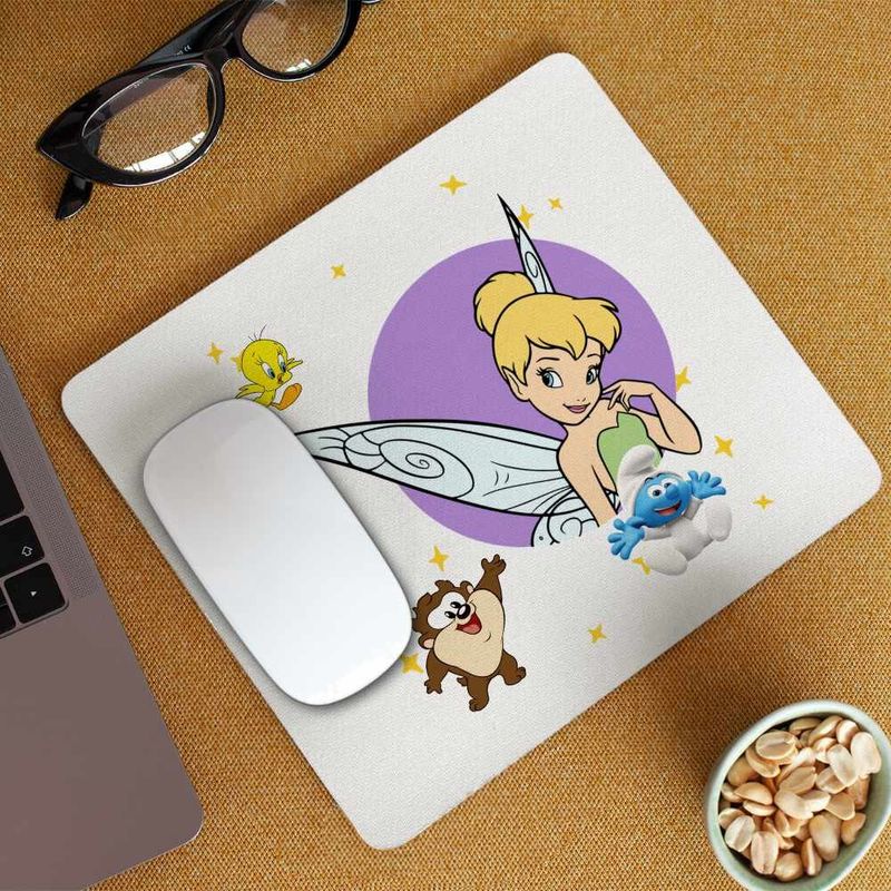 PC, gaming si accesorii - Periferice PC - Mousepad - Mousepad Peter Pan Tinker Bell Clopotica, 21x19cm - Infinity.ro