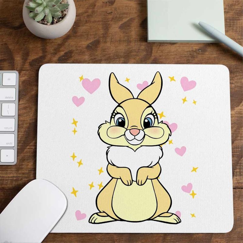 PC, gaming si accesorii - Periferice PC - Mousepad - Mousepad Miss Bunny Iepuras Bambi Love, 21x19cm - Infinity.ro