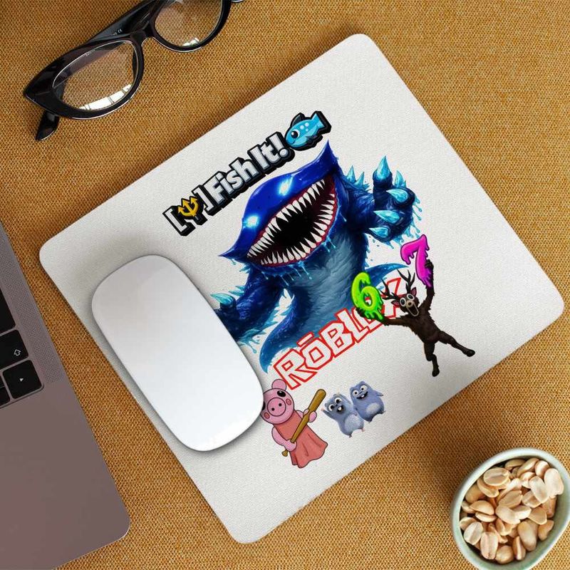 PC, gaming si accesorii - Periferice PC - Mousepad - Mousepad Roblox Fish it Huggy Wuggy Sea Monster Pescar, 21x19cm - Infinity.ro