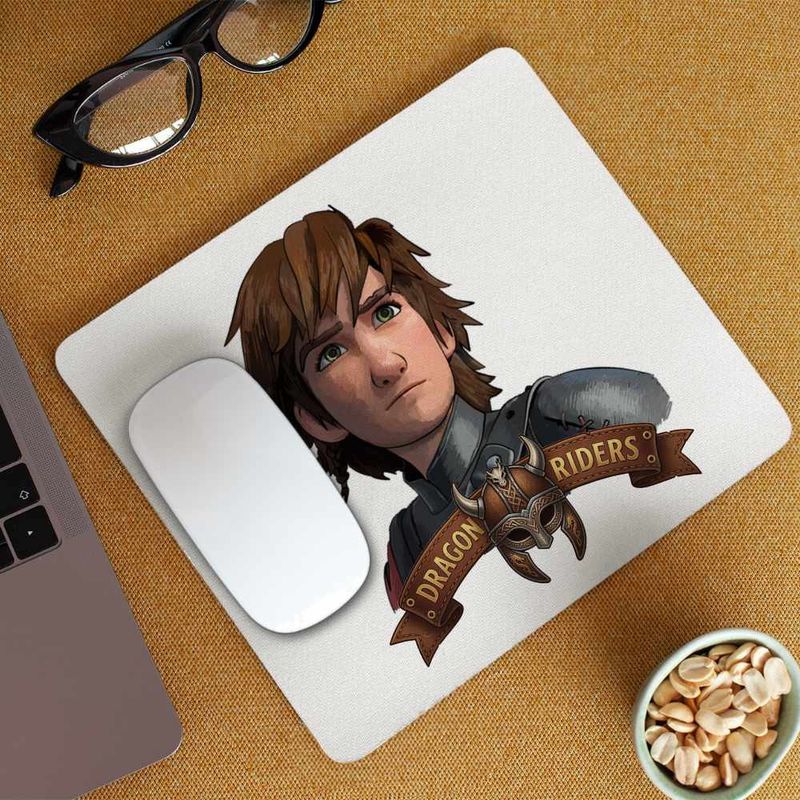PC, gaming si accesorii - Periferice PC - Mousepad - Mousepad Hiccup Viking Dragon Rider How to train your dragon, 21x19cm - Infinity.ro