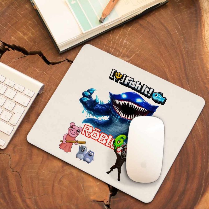 PC, gaming si accesorii - Periferice PC - Mousepad - Mousepad Roblox Fish it Huggy Wuggy Sea Monster Pescar, 21x19cm - Infinity.ro