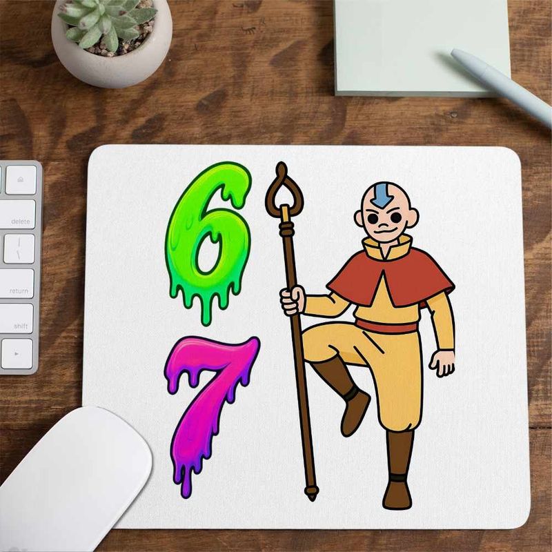 PC, gaming si accesorii - Periferice PC - Mousepad - Mousepad Avatar Six Seven Last Airbender 67 Calugar Shaolin, 21x19cm - Infinity.ro