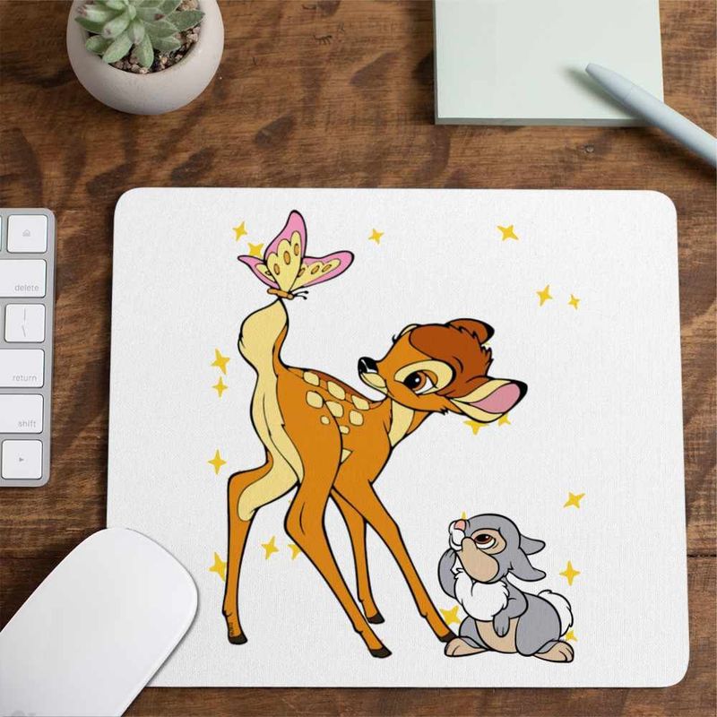 PC, gaming si accesorii - Periferice PC - Mousepad - Mousepad Bambi Fluturas Thumper Coada Iepure, 21x19cm - Infinity.ro