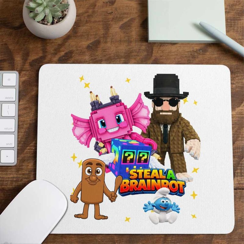 PC, gaming si accesorii - Periferice PC - Mousepad - Mousepad Steal a Brainrot Matteo Roblox Meme, 21x19cm - Infinity.ro