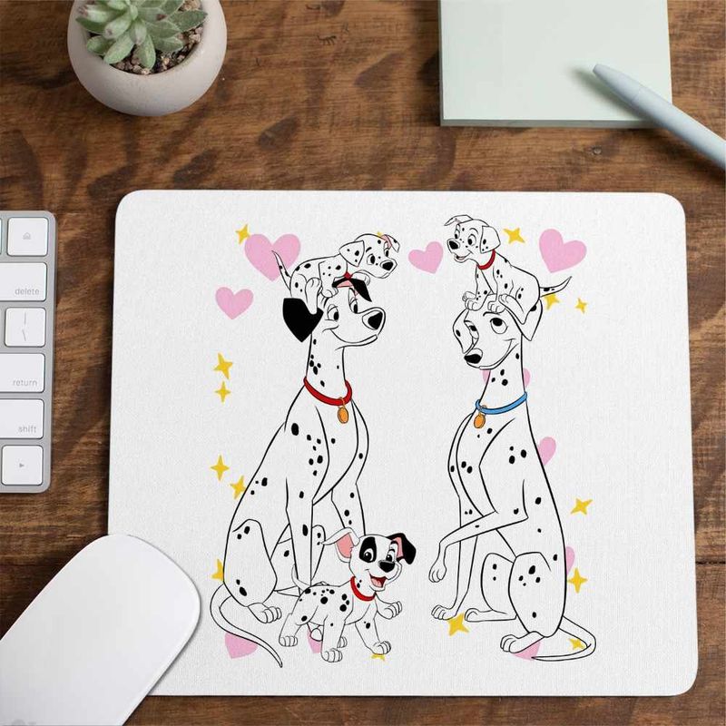 PC, gaming si accesorii - Periferice PC - Mousepad - Mousepad 101 Dalmatieni Pongo Perdita Familie Catelusi, 21x19cm - Infinity.ro