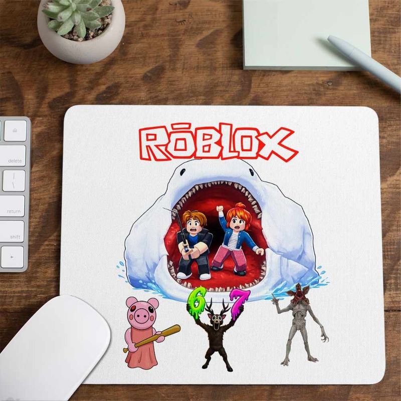 PC, gaming si accesorii - Periferice PC - Mousepad - Mousepad Fish it Pescar Roblox Sea Monster, 21x19cm - Infinity.ro