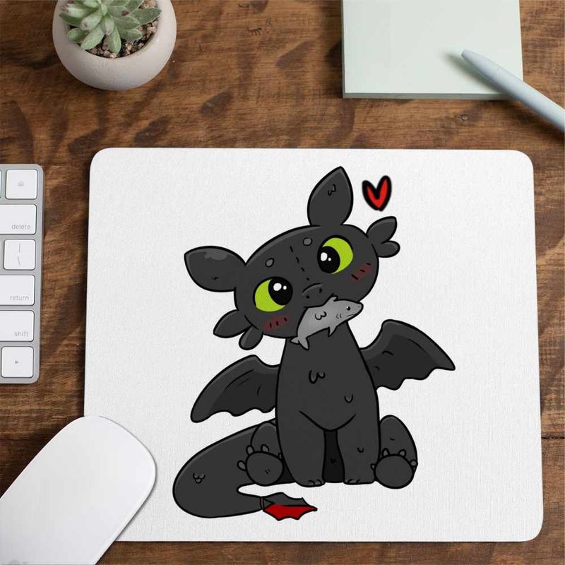PC, gaming si accesorii - Periferice PC - Mousepad - Mousepad Toothless Dragon Night Fury How to train your dragon, 21x19cm - Infinity.ro